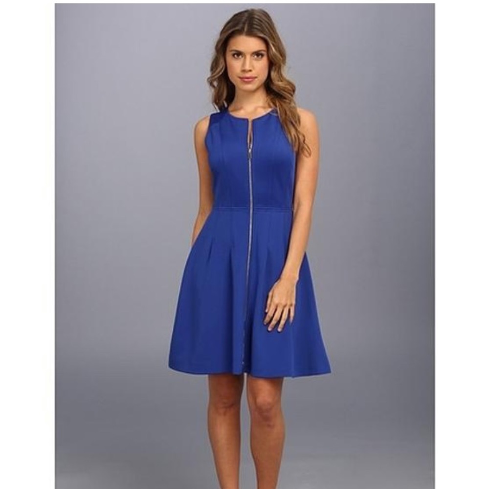 Vince Camuto Scuba Fit & Flare w/cf Exposed Zip